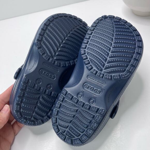 New Crocs Classic Slip On Clog Navy Blue Men 2/Women 4 NWT - Picture 9 of 9